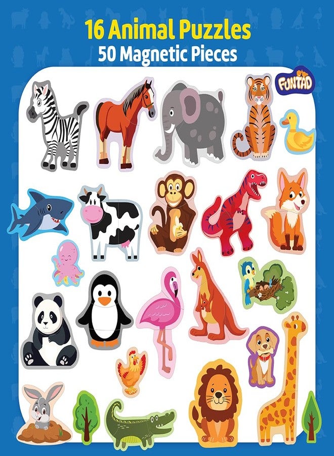 Funtad Magnetic Fun Art Puzzle - Animals|4-in-1 Travel Friendly Educational Toy with Writable Board|50 Magnetic Pieces |Birthday Gift for Boys & Girls Age 3,4,5 & 6 yrs - Image 4